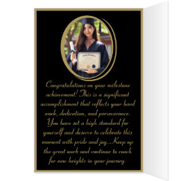 Elégant Moderne & Fun Black & Gold Graduation Phot