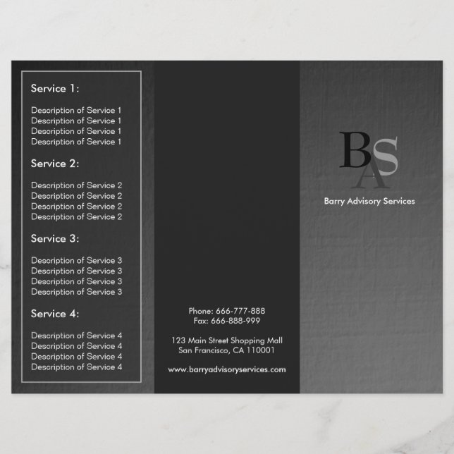 Élégant Moderne Gris Noir Brochure Professionnelle (Devant)