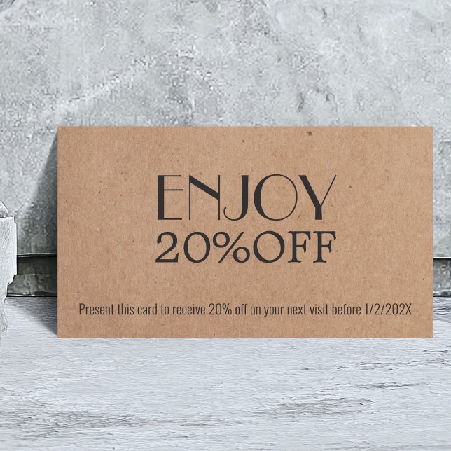 Élégant Moderne Imprimé Kraft Coupon Beauté (Créateur téléchargé)