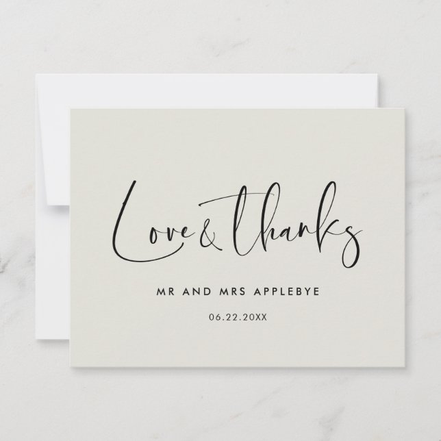 Élégant & moderne Light sage mariage Amour & merci (Devant)