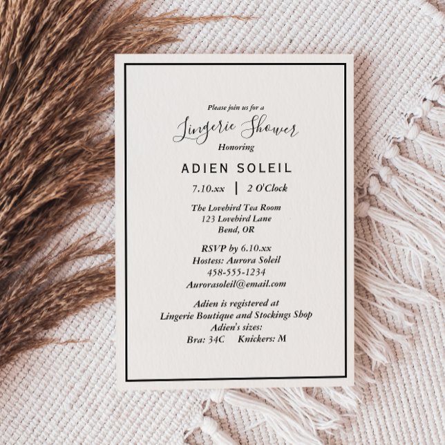 Elégant moderne Lingerie Douche Invitation (Créateur téléchargé)