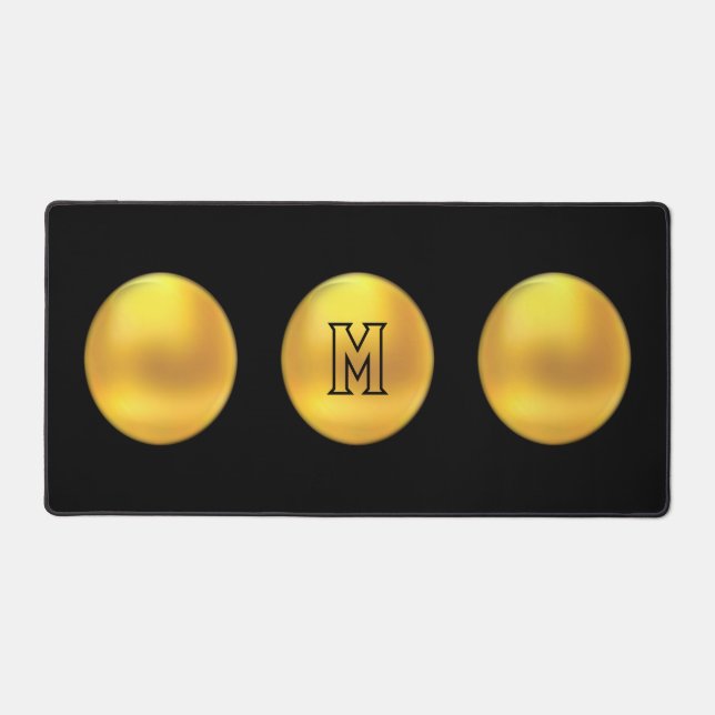 Élégant Moderne Or Points & Monogramme sur Fond No (Recto)