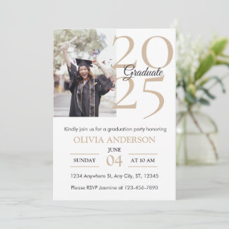 Elégant moderne Photo Graduation Party Invitation