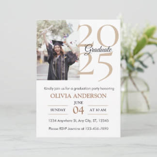 Elégant moderne Photo Graduation Party Invitation