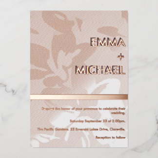 Élégant Moderne Pink Gold Foil Invitation