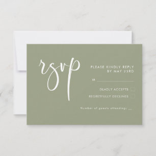 Elégant & moderne Sage mariage vert RSVP
