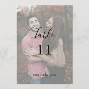 Élégant moderne simple Mariage photo Numéro de tab