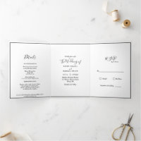 Élégant moderne Tripli Lettre pliée Invitation pli