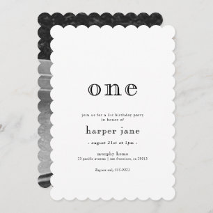 Elégant moderne un 1er anniversaire Invitation