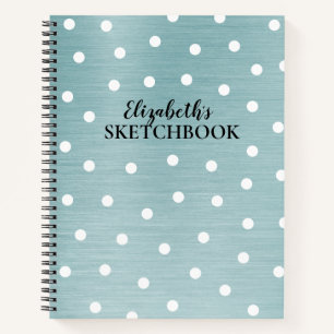 Elégant Monogram Blue Artist Sketchbook Carnet