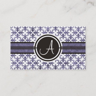 Élégant Monogram Damask Cartes de visite