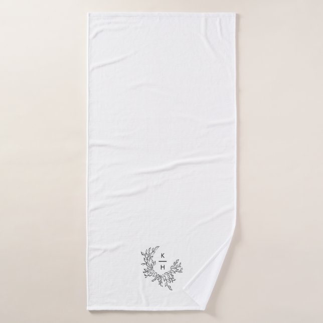 Élégant Monogram Mariage Keepsaké (Serviette de bain)