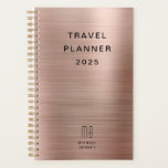 Élégant Monogram Rose Gold Travel<br><div class="desc">Élégant Monogram Rose Gold Travel Planner.</div>