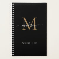 Élégant Monogramme Black Gold Girly Nom du script 