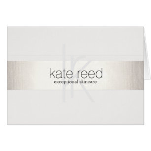 Élégant Monogramme blanc moderne FAUX Argent rayé