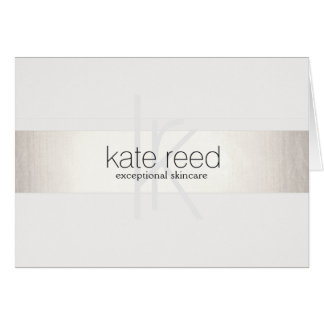 Élégant Monogramme blanc moderne FAUX Argent rayé