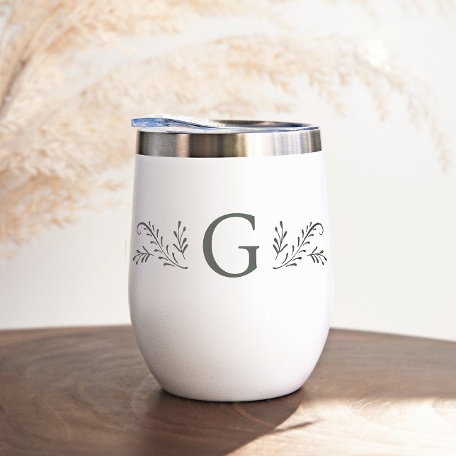 Élégant Monogramme botanique vert (Créateur téléchargé)