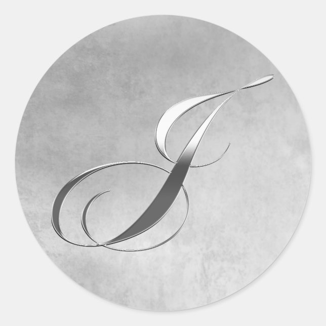 Élégant Monogramme D'Argent J Autocollants De Mari (Devant)