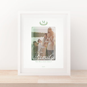 Élégant monogramme de famille photo mur art
