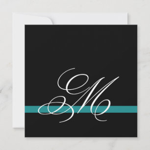 Élégant Monogramme de mariage de Swirl Invitations