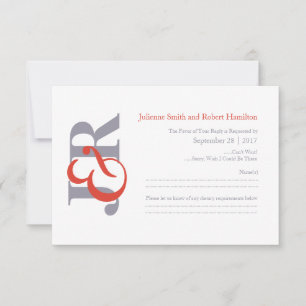 Elégant Monogramme de mariage moderne RSVP