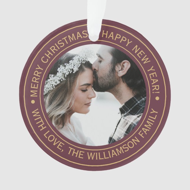 Élégant Monogramme de Noël Bourgogne (devant)