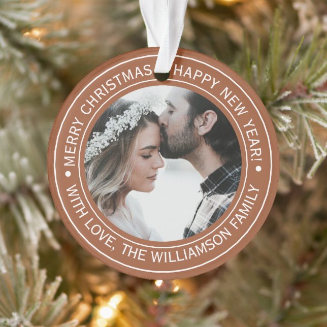 Élégant Monogramme de Noël en terre cuite Photo (Arbre)