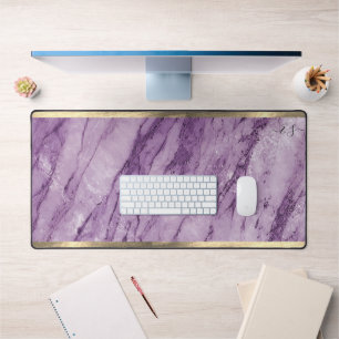 Élégant Monogramme en marbre violet doré