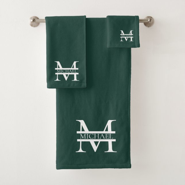 Élégant Monogramme et nom Emerald Green Personnali (En situation)