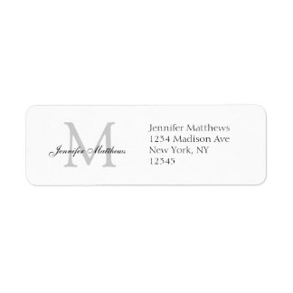 Élégant Monogramme Étiquettes de adresse simples