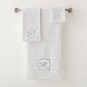Élégant Monogramme gris clair Motif géométrique