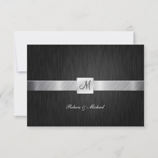 Elégant Monogramme Mariage carte RSVP (Devant)