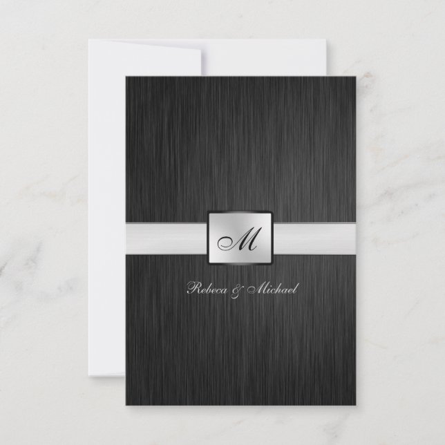 Elégant Monogramme Mariage carte RSVP (Devant)