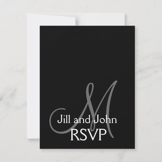Elégant Monogramme Mariage carte RSVP (Devant)