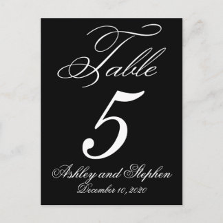 Élégant Monogramme Mariage Cartes Numéro de table