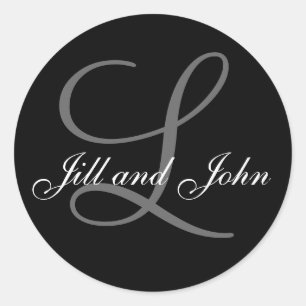 Élégant Monogramme Mariage Favoriser Stickers avec