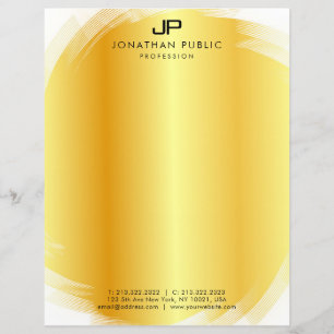 Élégant Monogramme Modèle Or Moderne