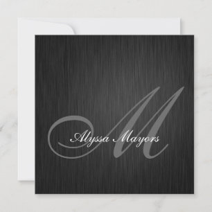 Élégant Monogramme noir 2021 Invitation de graduat