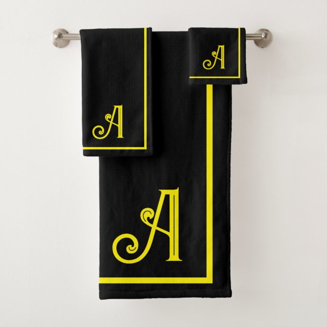 Élégant monogramme noir et jaune   (En situation)
