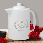 Élégant Monogramme Nom Wreath moderne Beige Brown<br><div class="desc">Personnalisez votre cuisine avec notre nom monogrammé élégant et le design de luxe beige & blanc neutre initial avec une couronne de laurier unique et option de texte personnalisé. Toutes les couleurs de ce design, y compris l'image de couronne, peuvent être changées en n'importe quelle couleur de votre choix avec...</div>