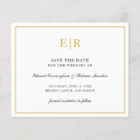Élégant Monogramme Or Budget Mariage Carte de Pré-
