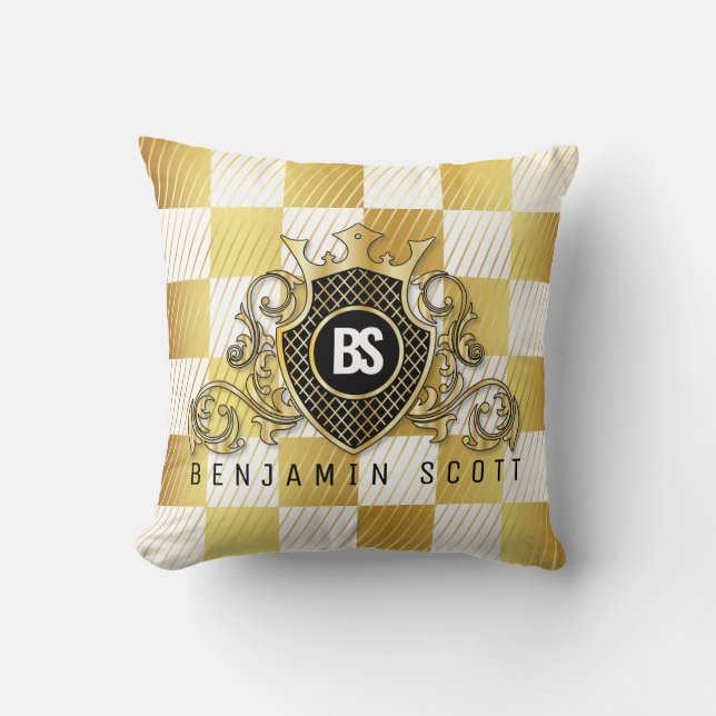 Elégant Monogramme Or Design Thow Coussin (Recto)