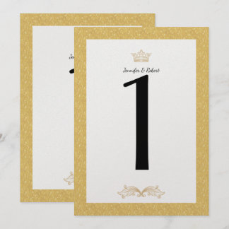Élégant Monogramme Or Mariage Numéro de table