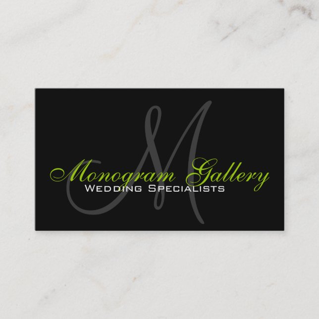 Élégant Monogramme Personnalisable Carte de visite (Devant)