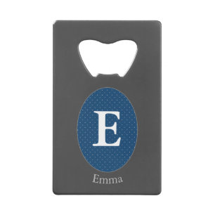 Élégant Monogramme Personnalisé Bleu