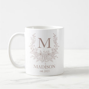 Élégant Monogramme Personnalisé Café Mug