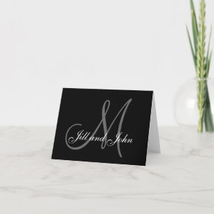 Elégant Monogramme Personnalisé Merci Cartes
