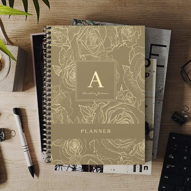 Élégant monogramme personnalisé moderne et nom fau (Créateur téléchargé)