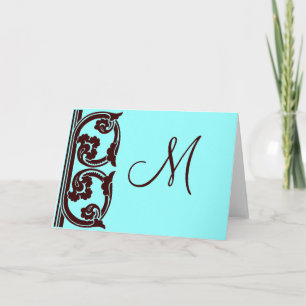 Élégant monogramme personnel Chocolat Cartes d'Art