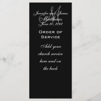 Élégant Monogramme Programmes de mariage